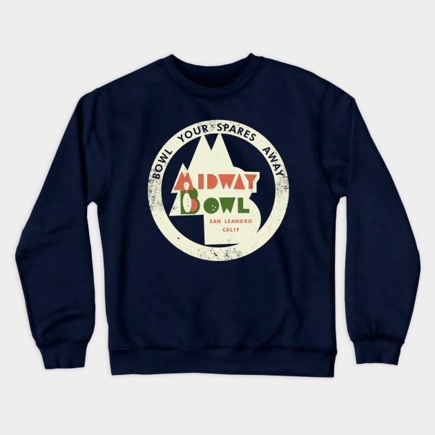 Retro Vintage Midway Bowl Crewneck Sweatshirt by StudioPM71